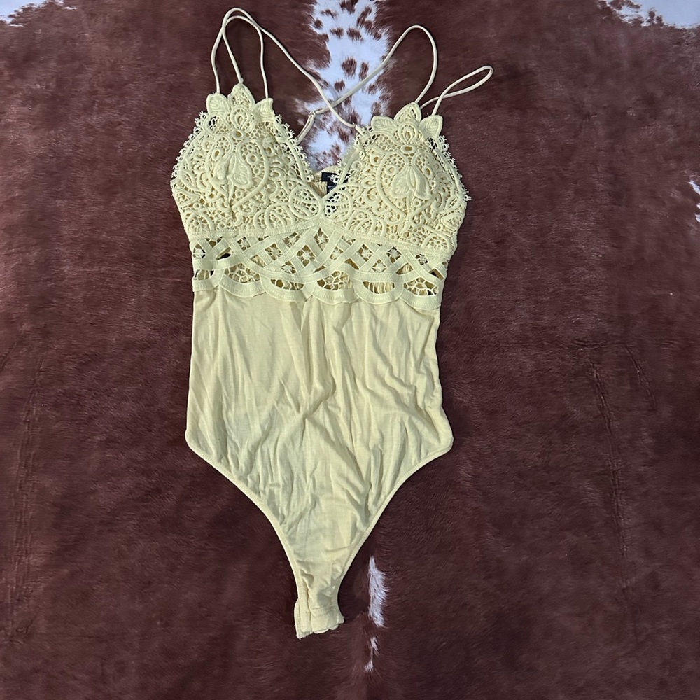 Rue21 Yellow Lace Bodysuit